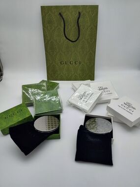 GUCCI Beauty Compact Mirror 9pc Collector Lot GG Flora Garden Box Pouch